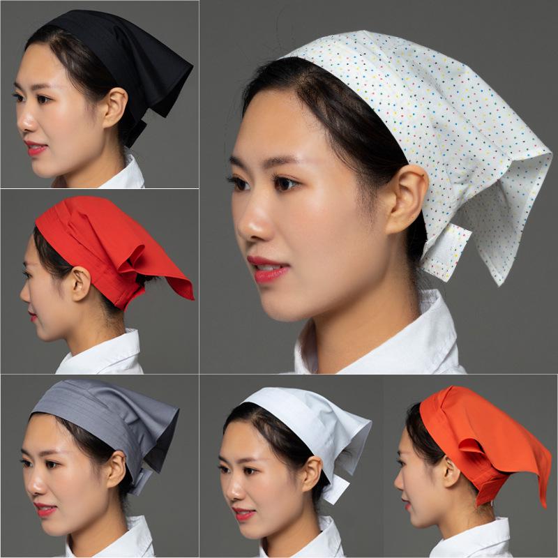 Unisex Chef & Waiter Headscarf Cap for Kitchen Hygiene