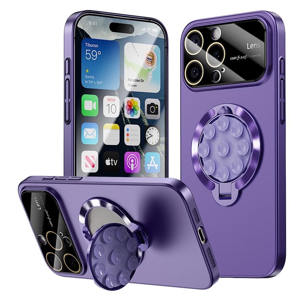 For iPhone 16 Pro Case Compatible with MagSafe Suction Cup Kickstand PC Phone Cover