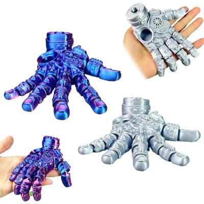 3D-gedruckte mechanische Hand-Figur mit beweglichen Gelenken, Roboterhand-Statue, Stressabbau-Handfläche, Fidget-Spielzeug, Heim-Büro-Schreibtischdekoration, Ornament