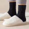 Home Floor Sleep Socks Autumn Winter Women Socks Thickened Thermal Coral Fleece Velvet Sock Men Super Warm Fluffy Simple Hosiery