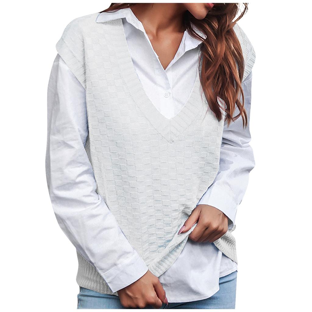 Cuello En V Casual Para Mujer Con Bordado Hueco Liso Medio K Cuello En V Casual Para Mujer Con Bordado Hueco Liso Medio K