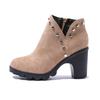 European and American large-size high-heeled fashion boots women's new pointed thick-heeled short boots