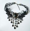 Handmade Black Lace Crystal Clavicle Necklace - European & American Popular Jewelry