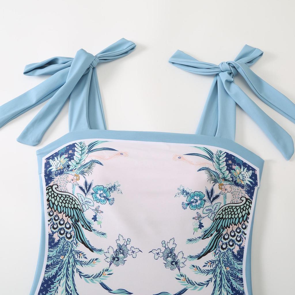 2023 European & American Retro French Double-Sided Swimsuit Set: One-Piece & Bikini
