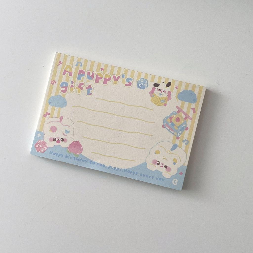 Cute Puppy Minimalist Notepad: Tearable Memo Paper for Students