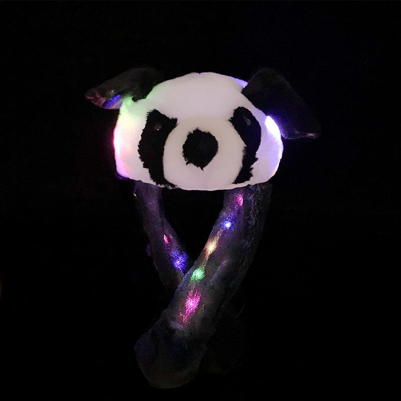 Non-Toxic Jumping Rabbit Hat Plush Ear Funny Glowing Ear Moving Bunny Hat Cosplay Halloween Christmas Party Hat 5-18 Years And Adult