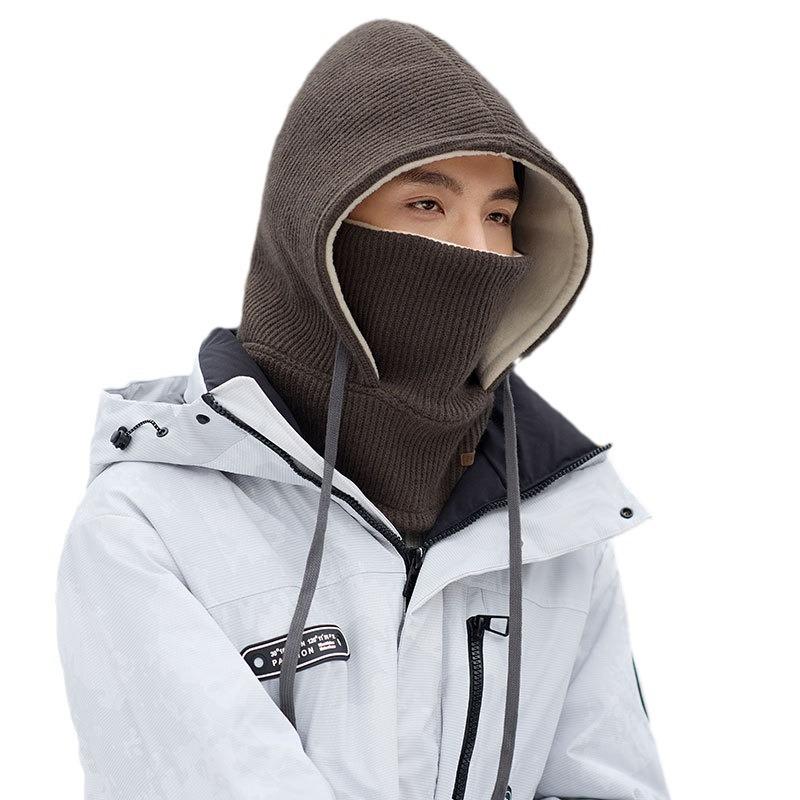 Winter Scarf Cover One-piece Knitted Hat Outdoor Women Riding Electric Car Mask Men Windproof Ski Fleece
