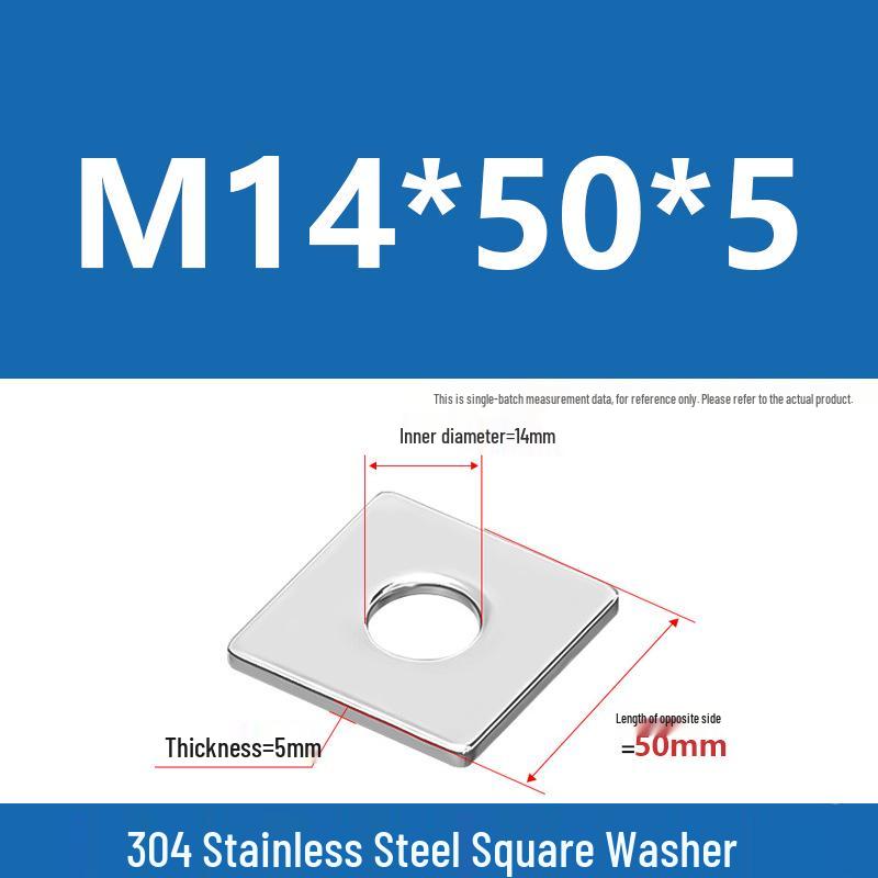304 Stainless Steel Thickened Square Washer for Curtain Wall (M4-M16)