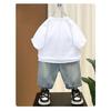 Jungen Sommerkleidungsset Briefdruck Kurzarm-T-Shirt Jeans-Shorts Anzug Kinder Freizeit-Outfit