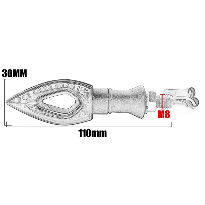 2ks motocyklové LED směrové světlo jantarové blinkr blinkr Vodotěsné univerzální blikající moto kolo super jasné