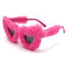 New Fashion Glasses Plush Love Sunglasses Peach Heart Dance Party Funny Heart Sunglasses