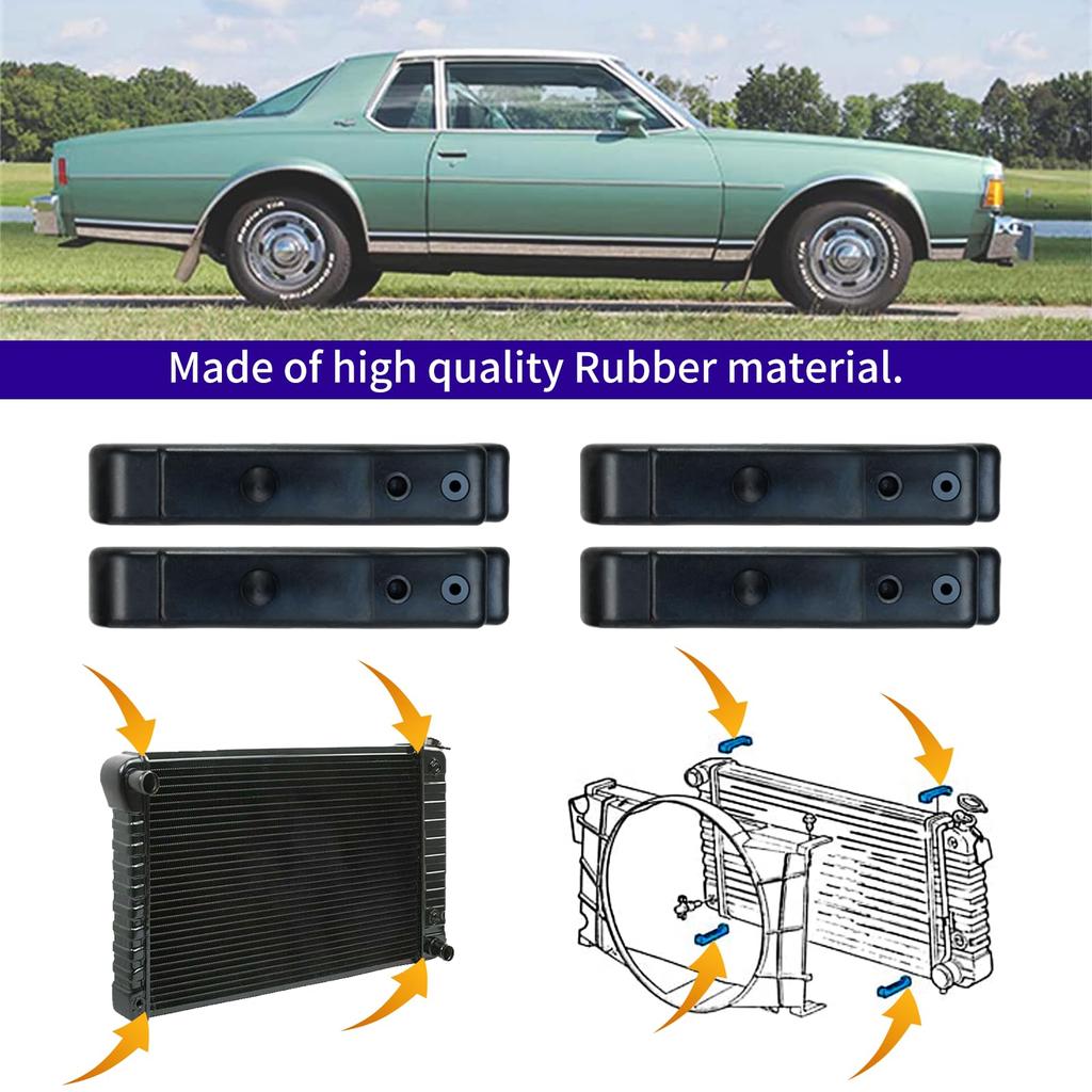 Vanshly 4pcs Rubber Radiator Insulator Pads Kit Support Pads Koaladiator Mount Cushion for GM