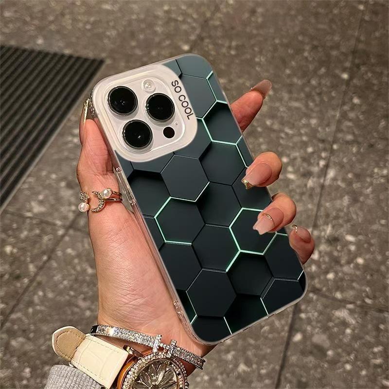 Honeycomb Square Case for Apple 16Promax, iPhone 17Pro, 15Pro, 14