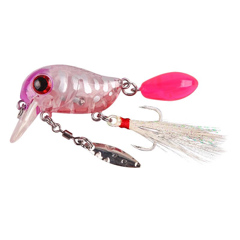 Spinnerbait with Feather Treble Hook Japanese Ultralight Fishing for Trout