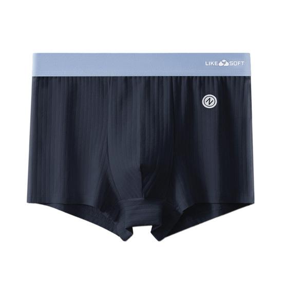 Men Boxer Underwear Elastic Mid-Waist Design Breathable Shorts Briefs Patchwork Color U-Convex Ribbed Smooth Wiring Panties