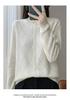 Women's 100% Wool Round Neck Cardigan - Autumn/Winter Versatile Short Sweater Coat
