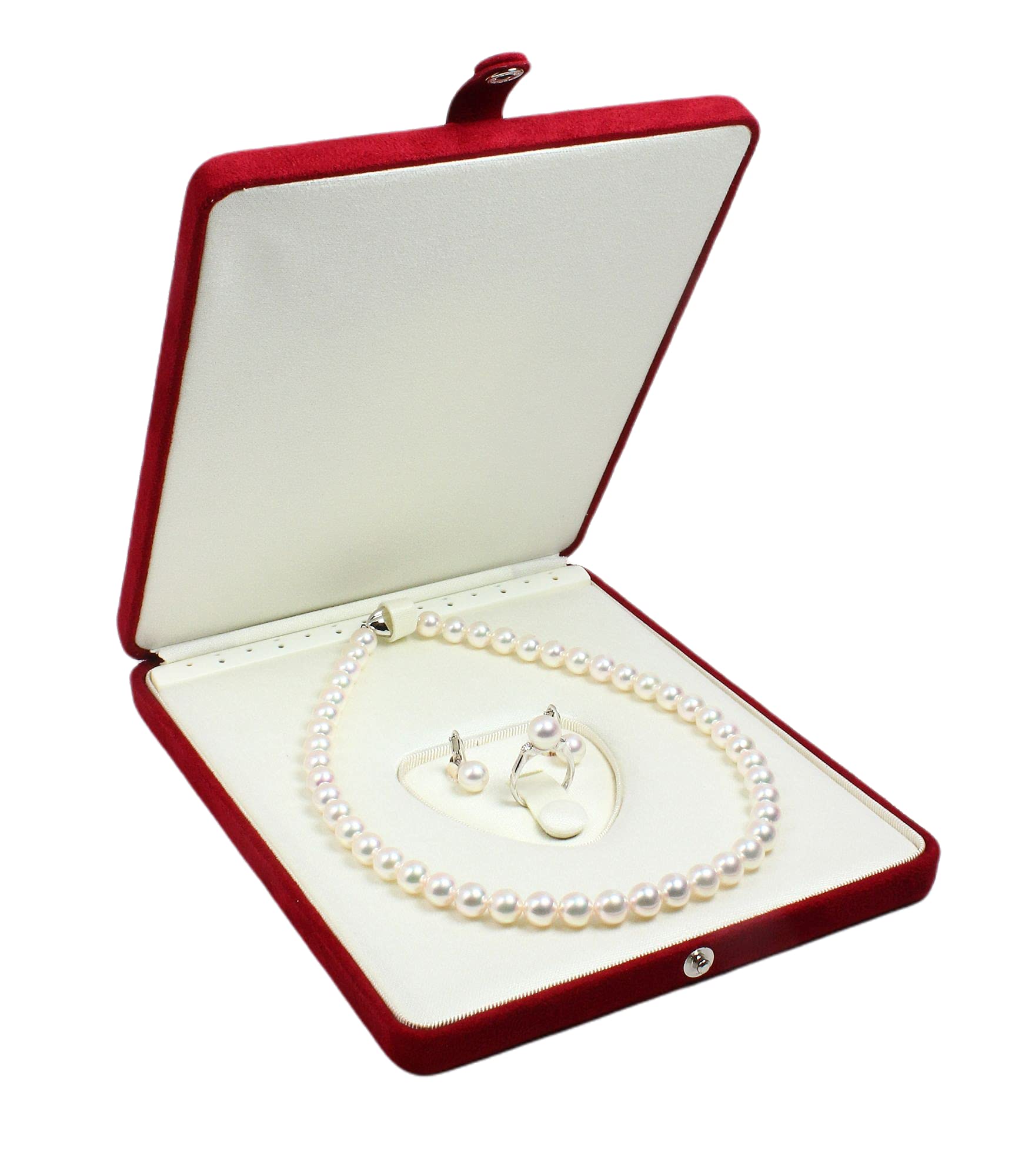 

Pearl Keeper Earring Case (Necklace + + Ring) (Red)