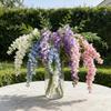 Hanging Artificial Violet UV Resistant Fake Flower Indoor Outdoor Garden Porch Patio Wall Hanging Faux Flower Decoration