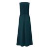 2023 Summer European & American Deep V-Neck Solid Color Maxi Evening Dress with Slit
