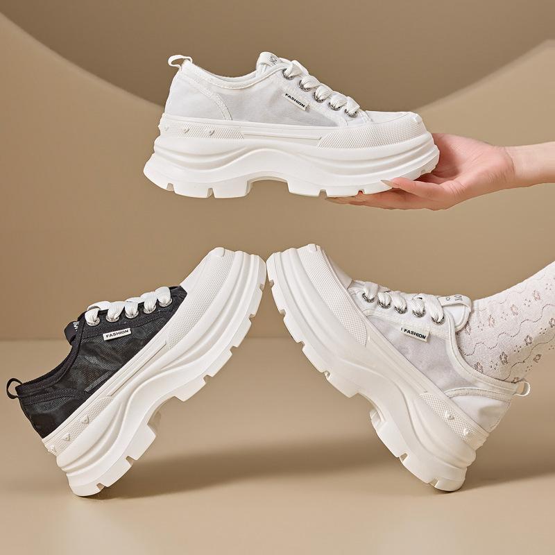 Mesh Women's 2026 Summer New Shoes Women's Shoes Versatile Breathable Thick-soled Thin Student Casual Board Shoes
