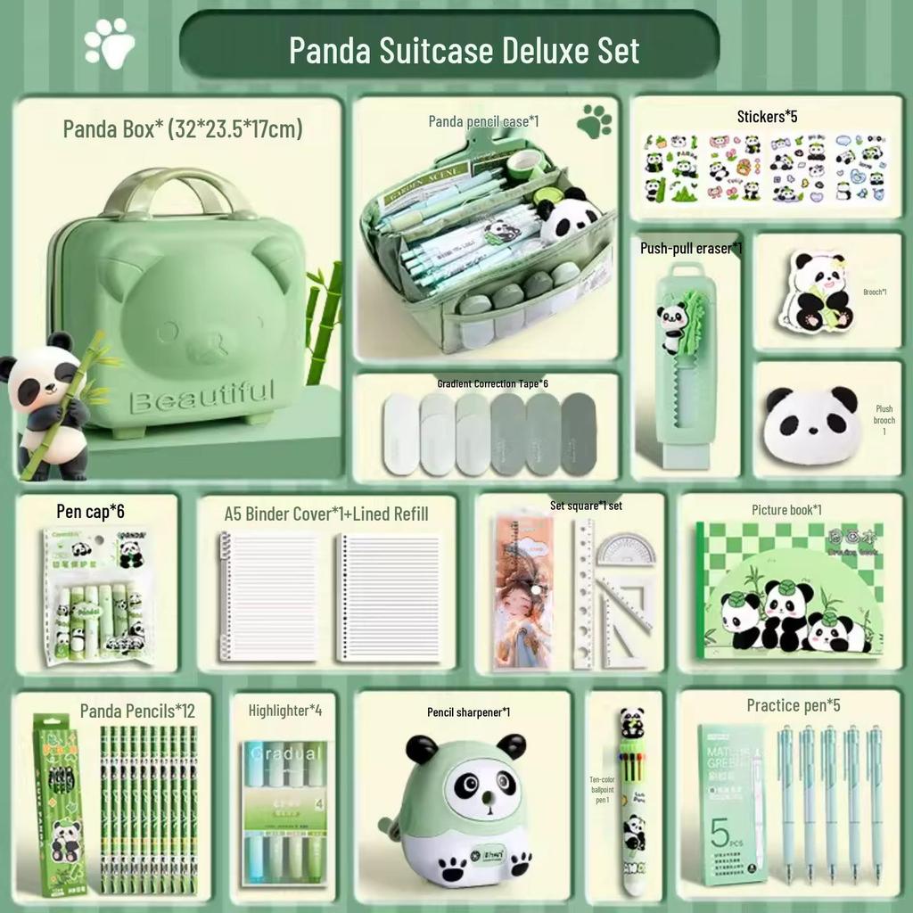 Panda Stationery Set: Creative Birthday Gift for Primary School Boys