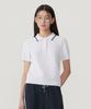 Covernat Woman Collared Half Knit White