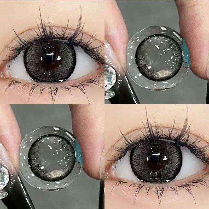 

Mrs.H Contact Lens 12 Monthly Black Contact Lens Goodnight with Power(0.00~-8.00) 14.2mm Soft Nature Contact Lenses Free Lens Case 0
