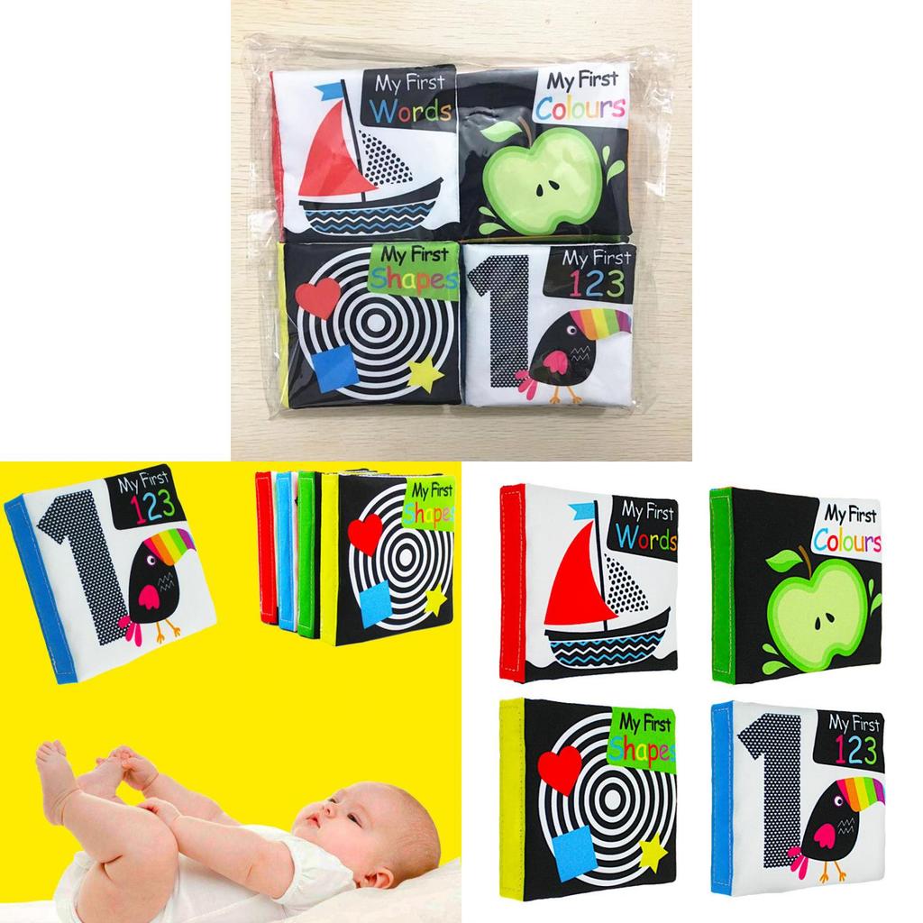 Baby Black And White Sensory Cloth Book With Tactile Pages For Early Learning