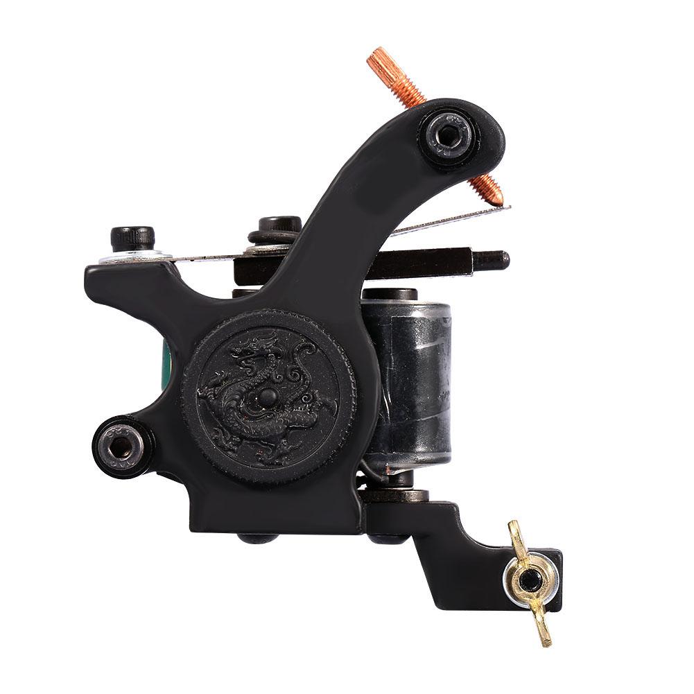 Professional 10 Warp Coil Tattoo Machine Dragon Fire Pattern Tattoo Gun Shader Liner