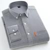 Men's Shirt  Fashionable and Comfortable Slim Fit Plus Size 5XL Long Sleeved Shirt Business Solid Color 100% Oxford Cotton with Pockets