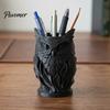 Durable Pla Stationery Holder 3D Printed Owl Pen Holder, Creative Desk Organizer for Office Stationery, Vintage Style Stand Retro Relief Animal