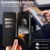 iPhone17ProMax Magnetic Leather Flip Case with Card Slot and Wireless Charging Stand