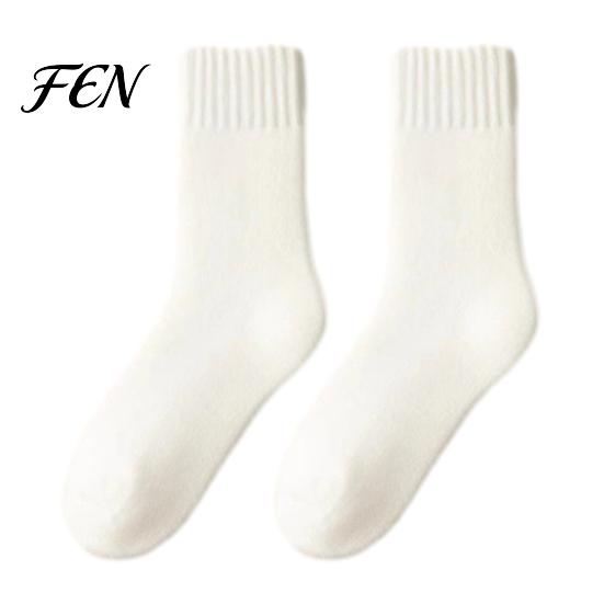 Warm Casual Socks for Home Use Women Thickened Winter Socks, Solid Color Mid Calf Thermal Fleece Lined Gifts Her Crew Cold Weather, Soft Hosiery Daily