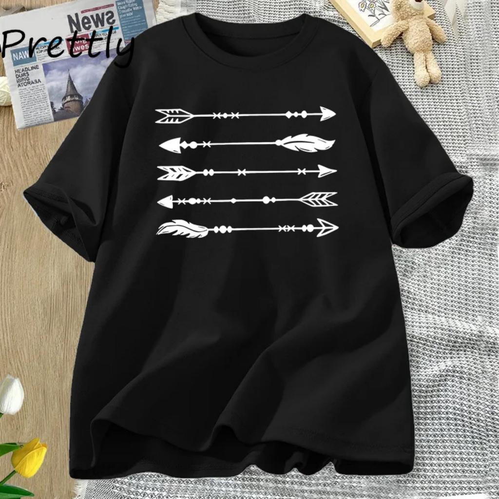 Boho Western Arrows T Shirt Women's Southwestern Graphic T-Shirt Wild West Tee Outdoor Lover Tshirt Cotton Short Sleeve Tops