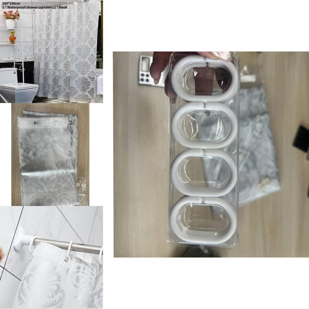 Thickened European Peva Waterproof Bathroom Curtain With Geometric Abstract Design For Shower Privacy And Decor