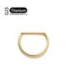 G23 Titanium Piercing 16G/18G 8/10/12mm Nose Ring D Shape Segment Ring Clicke Cartilage Tragus Helix Lip Piercing Body Jewelry