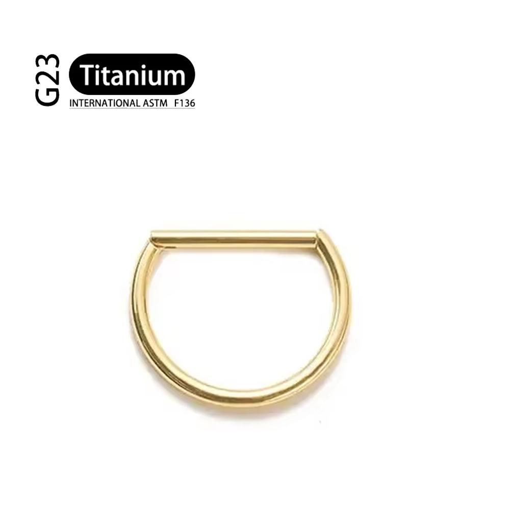 G23 Titanium Piercing 16G/18G 8/10/12mm Nose Ring D Shape Segment Ring Clicke Cartilage Tragus Helix Lip Piercing Body Jewelry
