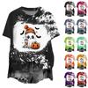 Women's Fashion Casual Printed Round Neck Pullover Short Sleeve T-Shirt Top