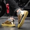 Hot Fashion Glitter Mens Golden Shoes Luxury Brand Sneakers Men Hip Hop Designer Skateboard Shoes Casual High Top Sneakers Male