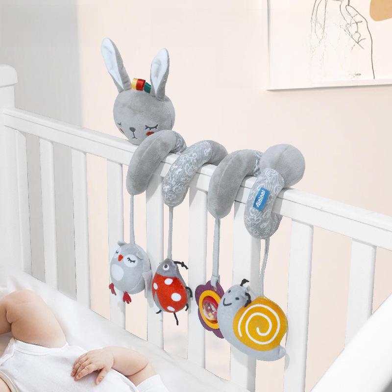 Aipinqi Grey Animal Baby Crib Soothing Toy and Bed Pendant.