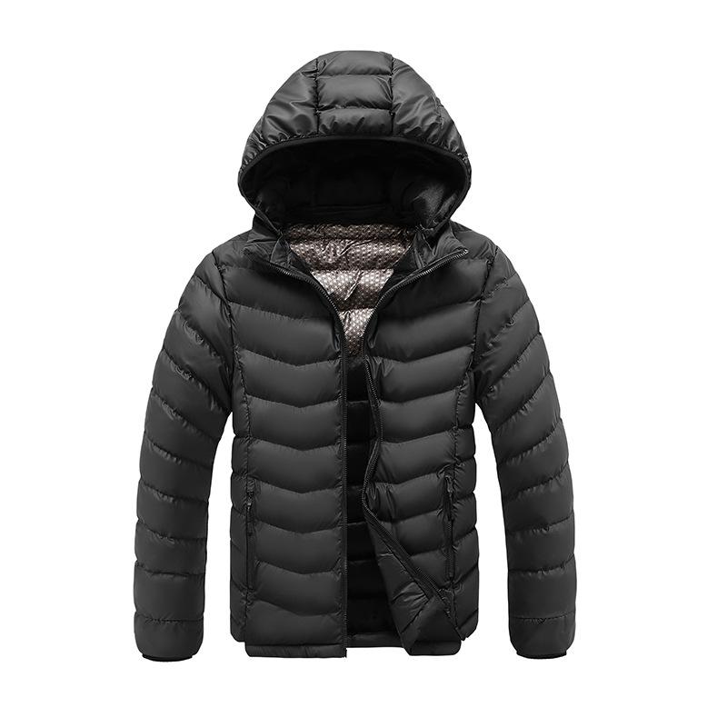 

Легкое хлопковое пальто Мужское Зимнее Приталенное Съемный капюшон Утепленная куртка с капюшоном 4XL