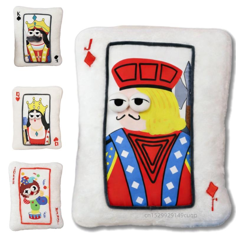 40cm Cartoon Kreative Spielkarten Plüschpuppe Kissen J Q K Joker König Dame Karten Plüschtier Heimdekoration Geschenk Für Kinder