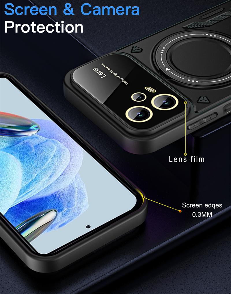 For Poco X5 Pro 5G Case Car Magnetic Holder Ring Phone Case For Pocox5pro Poko Little X5pro X 5 Pro 5X X5 Lens Armor Back Cover