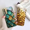 Golden scale texture For Samsung Galaxy S 21 S22 S23 Plus S24 Ultra S20 FE 25Ultra S21+ S9+ 22Plus Golden glass phone case