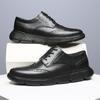 Men's British Style Genuine Leather Lace-up Shoes, Non-Slip & Breathable, Soft Sole, Large Sizes 45-50.