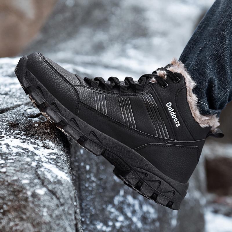 Warm Winter Men Boots Fashion Snow Boots Winter Outdoor Shoes Men Military Fur Ankle Boots For Men Walking Shoes Hiking Boots