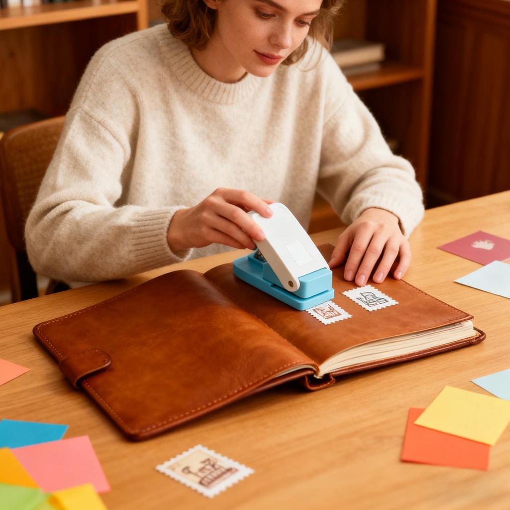 Stamp Hole Puncher Scalloped Rectangle Shape Embossing Machine  Craft Punch for Paper Scrapbooking Card Making Decoration Tool