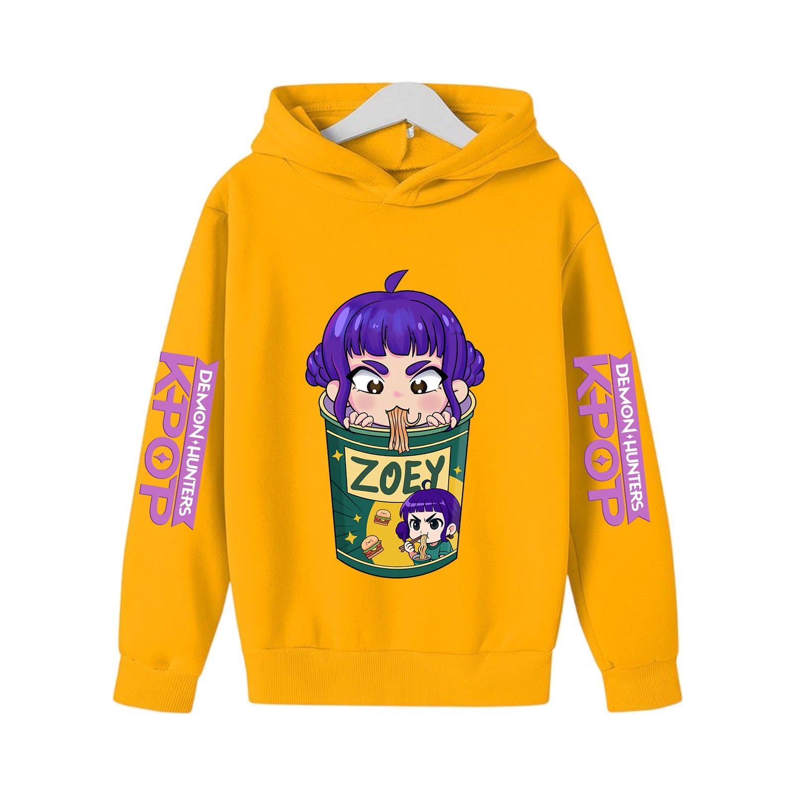 

Осеннее детское худи с длинным рукавом в стиле K-Pop «Охотники на демонов», мягкий флисовый свитшот, теплая повседневная верхняя одежда для мальчиков и девочек 170cm жёлтый