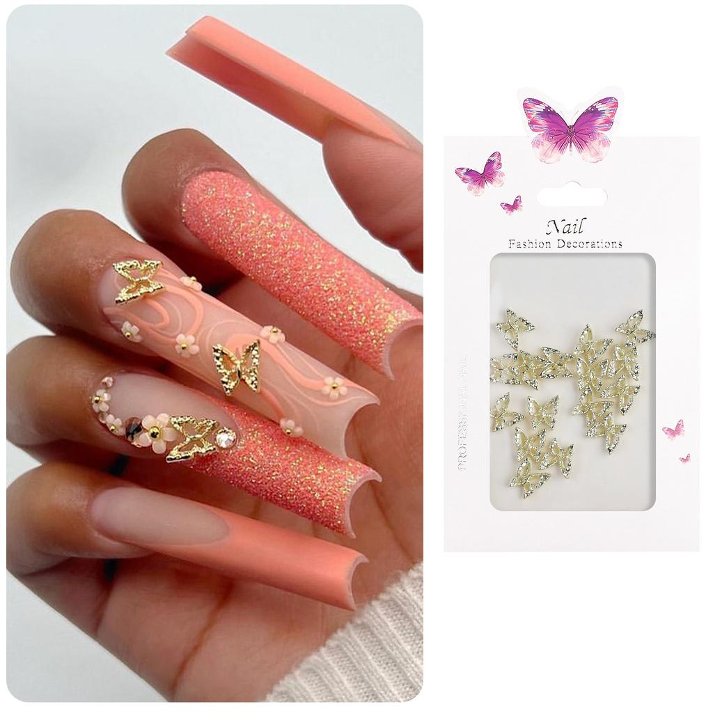 20Pcs 3D Nail Charms Butterfly Shape for Women Girls DIY Nail Art Decoration Craft Accessories