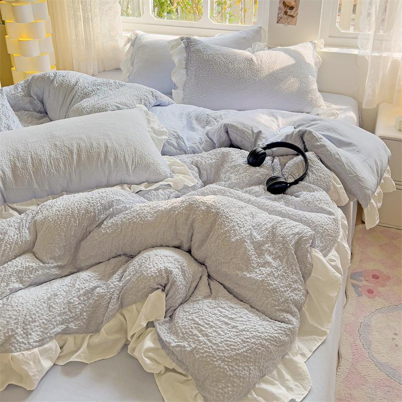 

2024 Новый комплект из четырех предметов из хлопка Bubble Yarn Princess Feng Shui Cover 150 x 2002